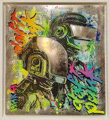 Metal Daft Punk — œuvre originale de Maxime Andriot sur plaque d’acier polie à la main