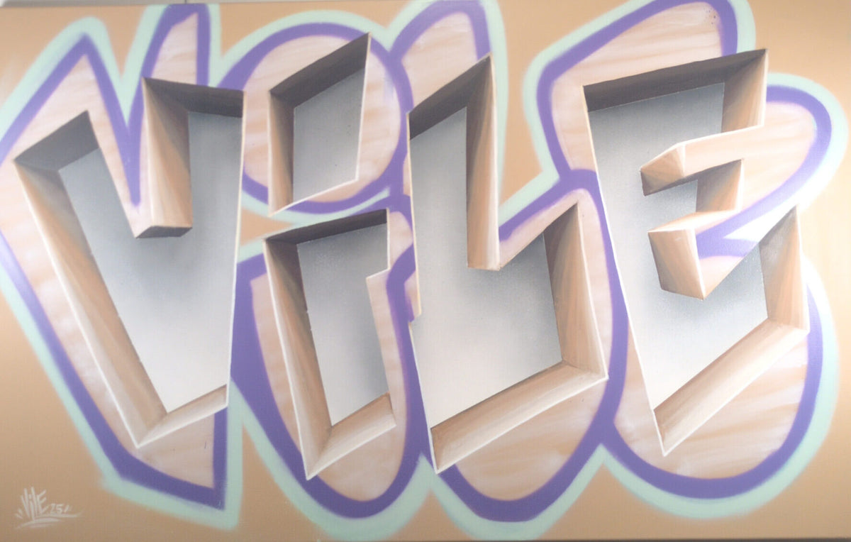 Vile — Invisible Wall, peinture de street art au spray et à l’acrylique