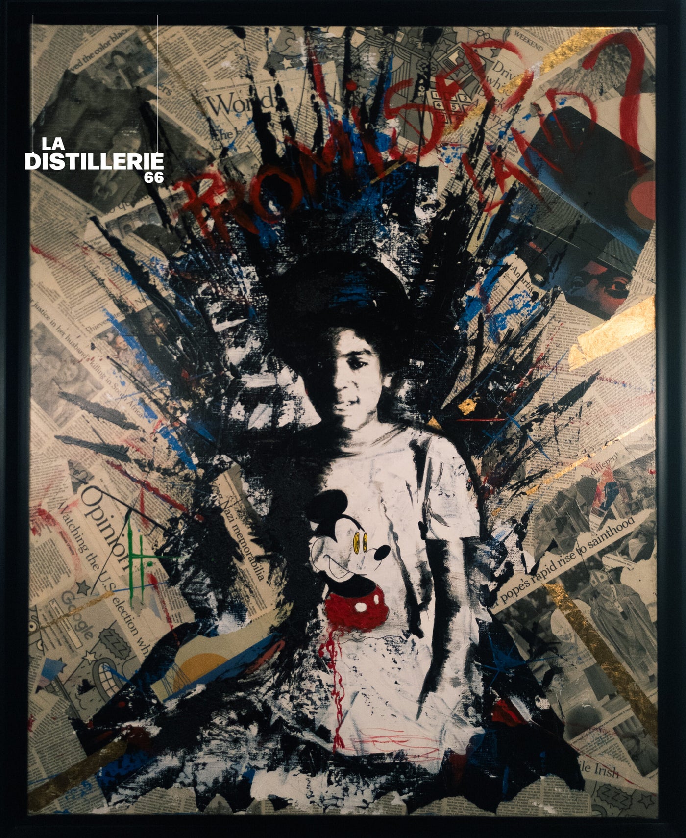 Jackson 5 — œuvre de Hayat en collage et peinture, Pop Art contemporain