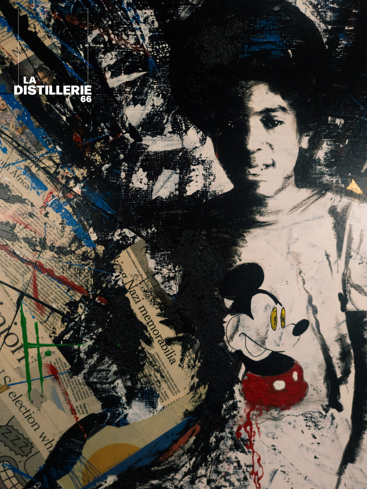 Jackson 5 de l’artiste Hayat — collage de presse et peinture Pop Art