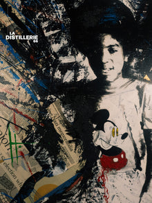 Jackson 5 de l’artiste Hayat — collage de presse et peinture Pop Art