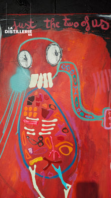 Just The Two Of Us — œuvre originale de Martine Diotalevi en technique mixte, peinture contemporaine entre art brut et Pop Art