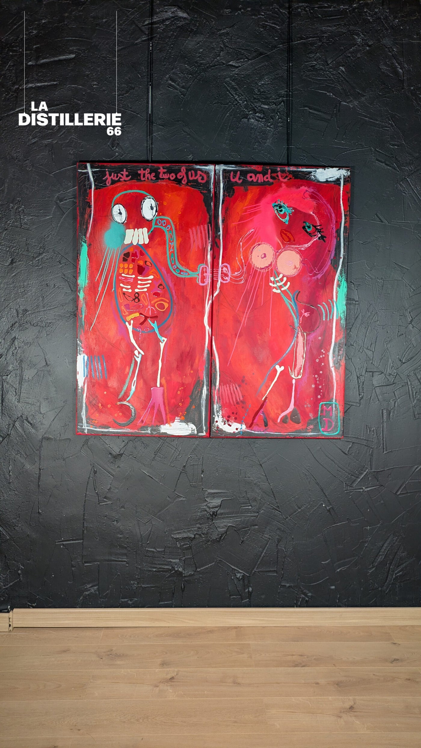 Just The Two Of Us — création de Martine Diotalevi, peinture contemporaine spontanée et colorée