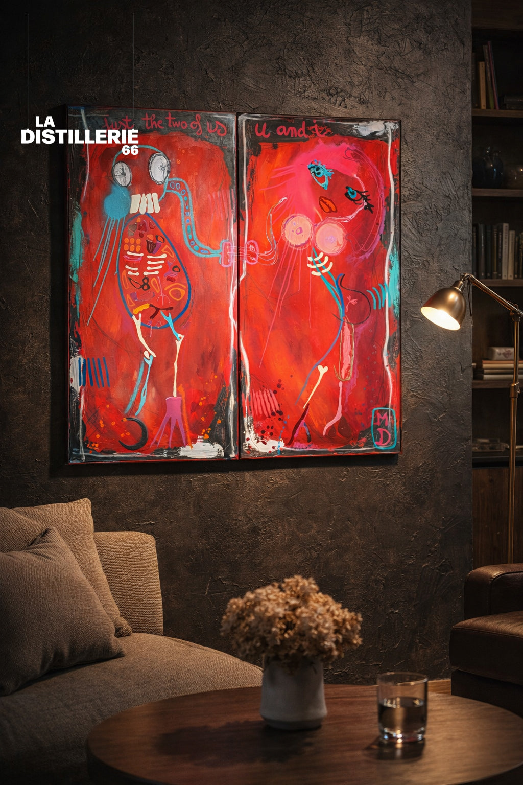 Just The Two Of Us — peinture de Martine Diotalevi, Pop Art et expression libre