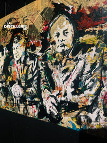 Œuvre de Hayat Tontons — collage, peinture et figures populaires du cinéma français