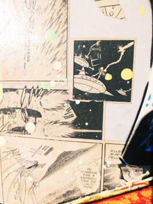 Maxime Andriot — Goldorak Fragment, œuvre contemporaine en collage et peinture
