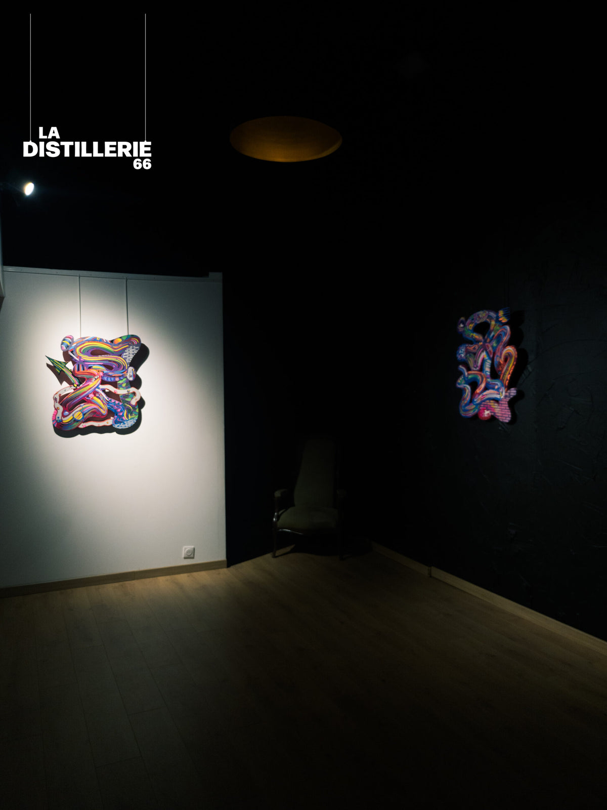 Steve Pitocco — Flux Coloré 1, œuvre sculpturale sur bois réalisée au Filing