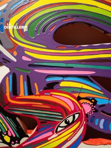 Flux Coloré 1 de Steve Pitocco — Filing coloré sur bois, entre peinture et sculpture