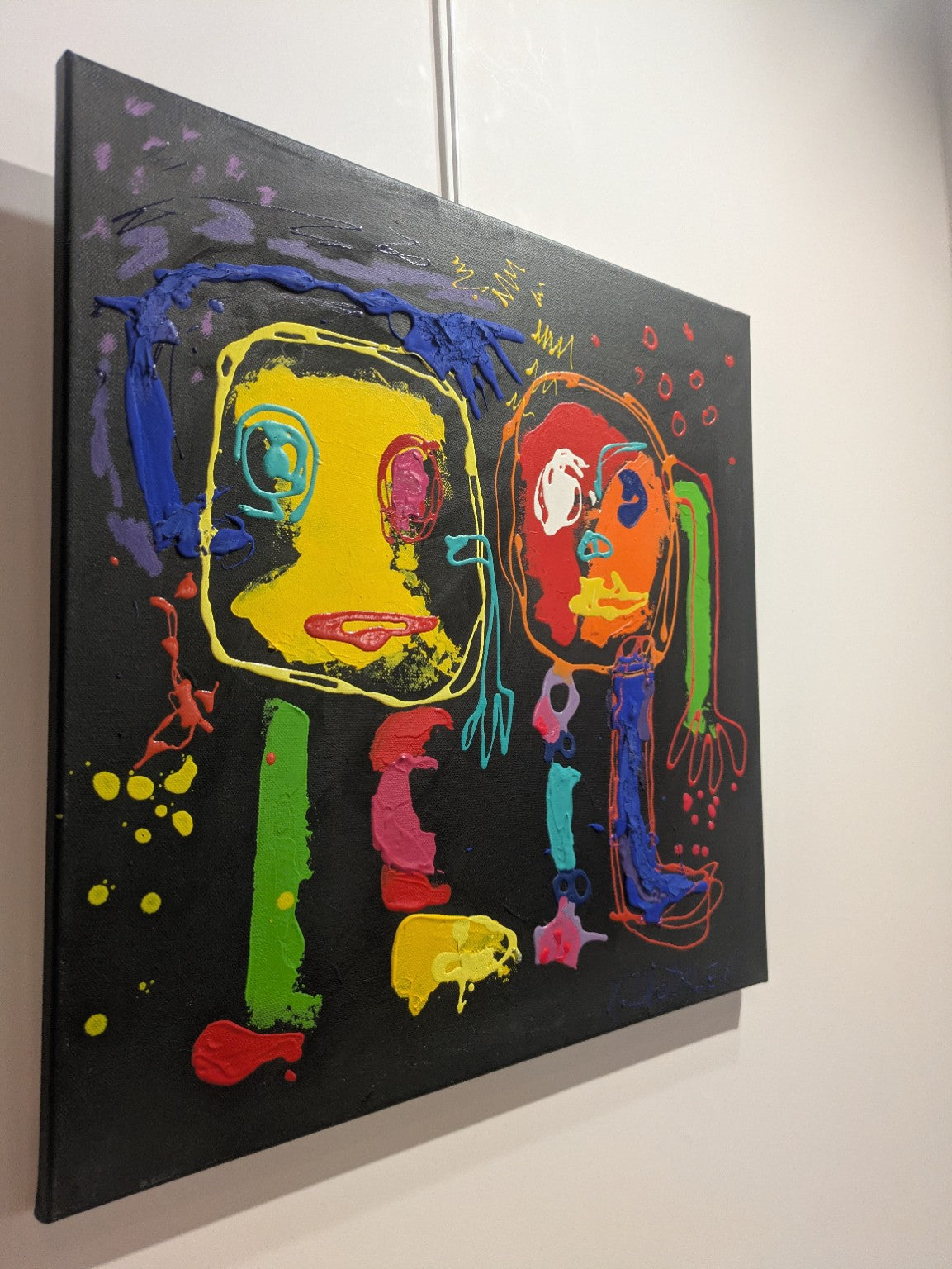 Coup de Foudre — Martine Diotalevi — vue de biais montrant la matière et l’épaisseur de la peinture