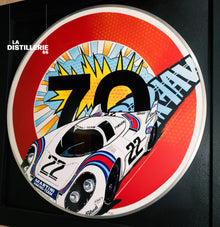 Martini 917 — œuvre originale de Daddy Graff sur panneau signalétique, Porsche 917 Martini Racing
