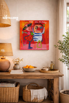 Mio Amore — œuvre originale de Martine Diotalevi en technique mixte, peinture contemporaine entre art brut et Pop Art