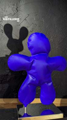 Petit Bonhomme bleu 73 cm par l’artiste Henri Iglesis — sculpture métallique contemporaine