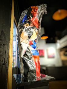 Œuvre de Thierry Clamens Double Face — sculpture verticale contemporaine et matière picturale