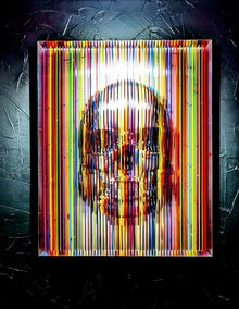 Skull Colors — œuvre cinétique originale d’Alx Slice Art en plexiglas coloré