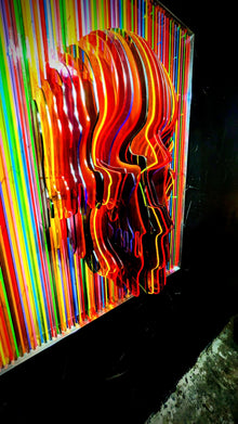 Skull Colors par Alx Slice Art — lames colorées, lumière et illusion de mouvement