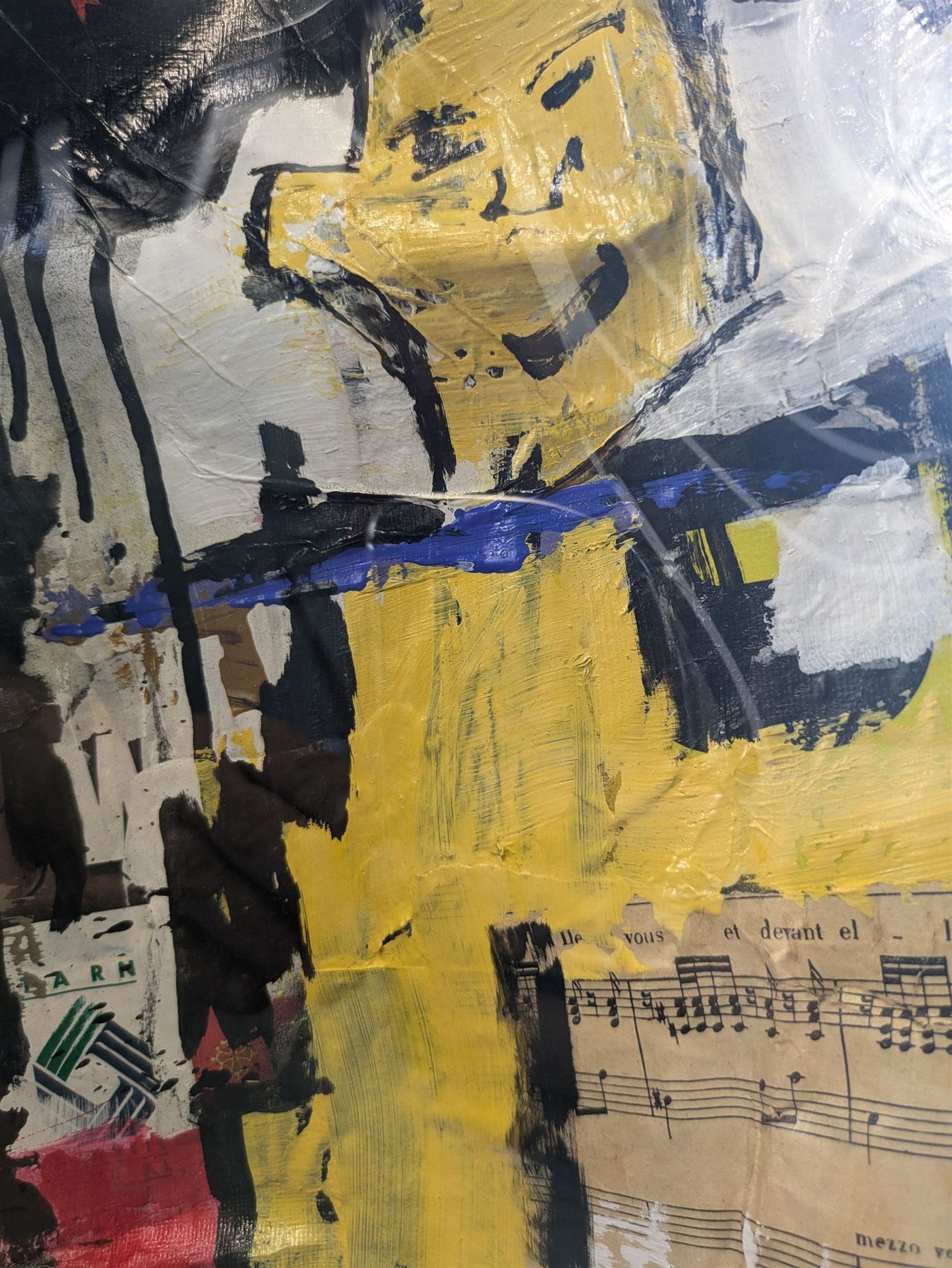 Quatre Notes De Musique — sculpture de Thierry Clamens mêlant bois, toile et plexiglas