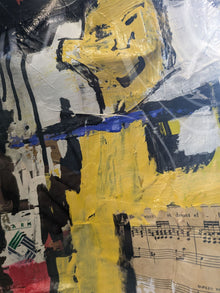 Quatre Notes De Musique — sculpture de Thierry Clamens mêlant bois, toile et plexiglas