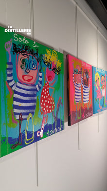 Œuvre Solo tu par Martine Diotalevi — peinture en technique mixte, art brut et Pop Art