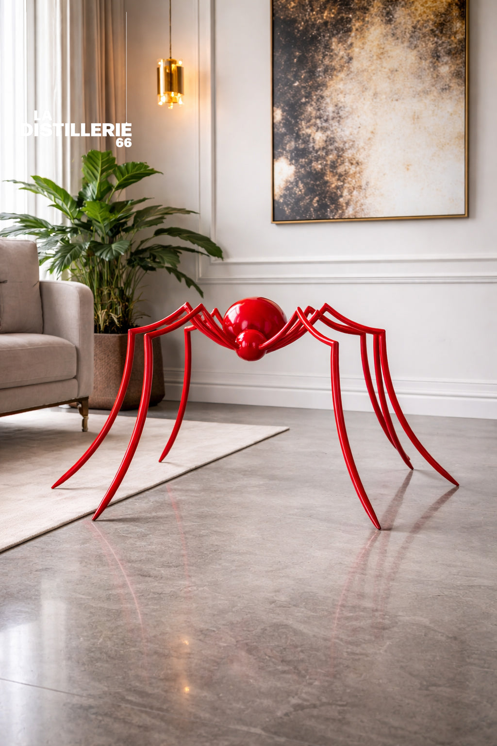 Sculpture Spider #1 de David Cabrefigue — acier brillant et esthétique contemporaine