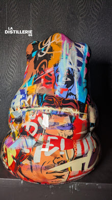 Panda Boxe Supreme par Naor — œuvre en résine peinte et design contemporain