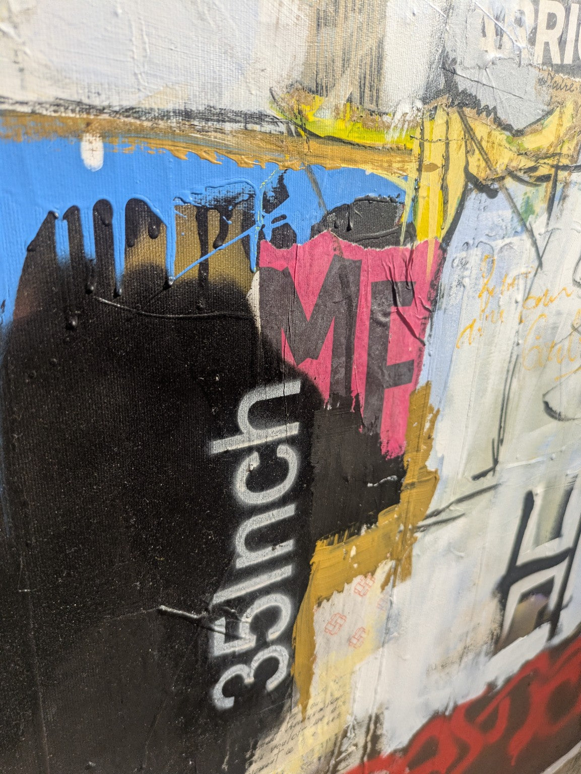 Thierry Clamens, Casting (2023), détail des collages et des textures