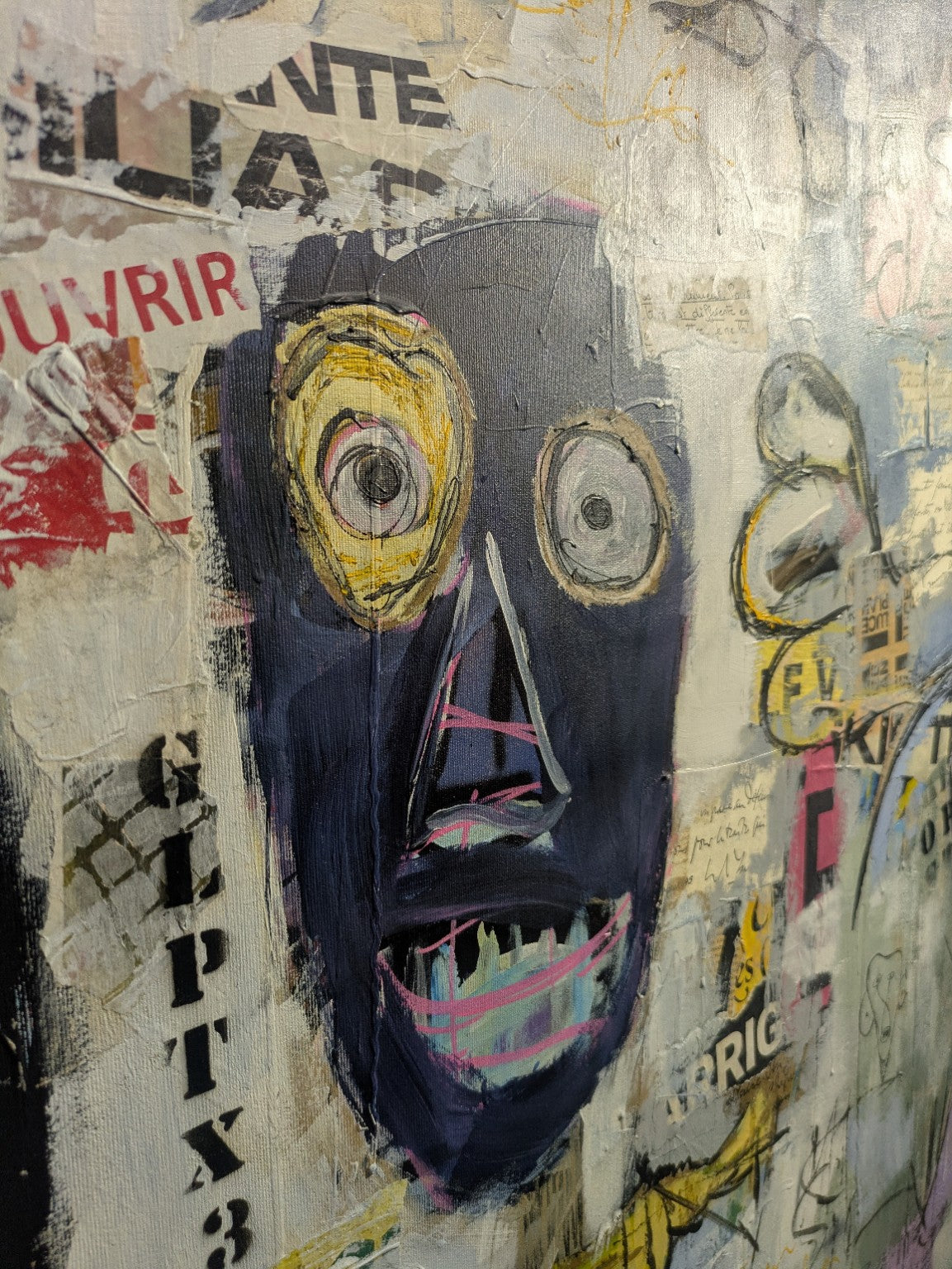 Thierry Clamens, Casting (2023), détail du visage bleu
