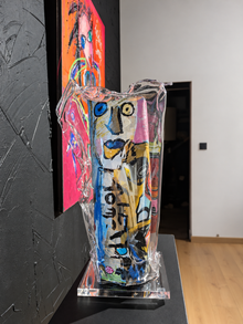 Thierry Clamens, Les potos, portrait bleu et jaune en perspective