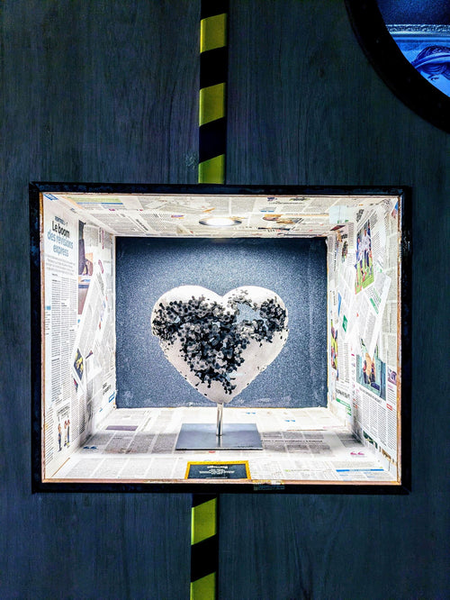 Amour — sculpture originale de Tiguéné en aluminium coulé, cœur contemporain