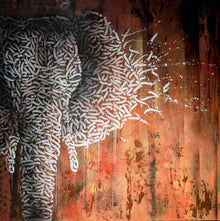 Elephant — œuvre originale de Katz au spray et à l’acrylique sur toile, street art animalier
